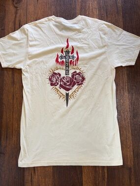 Men's Loser Machine T-Shirt White Vato Logo M Streetwear Roses Dagger City Skate